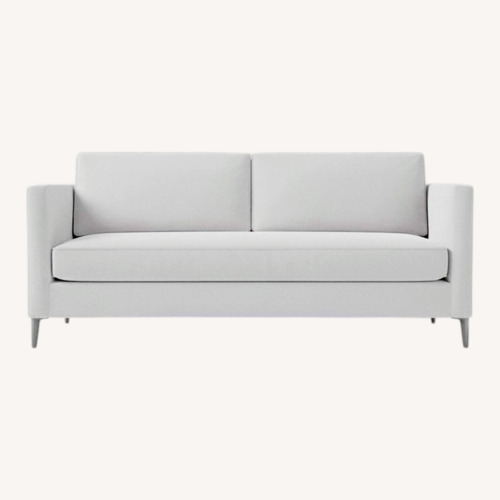 Used West Elm Silver Velvet 2 Seater Sofa for sale on AptDeco