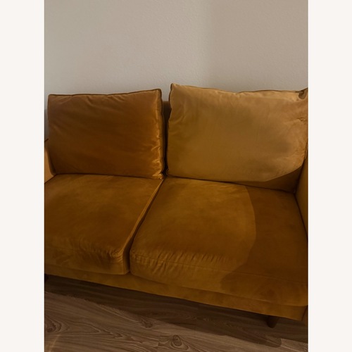 Used Wayfair Gold Velvet 2 Seater Sofa for sale on AptDeco