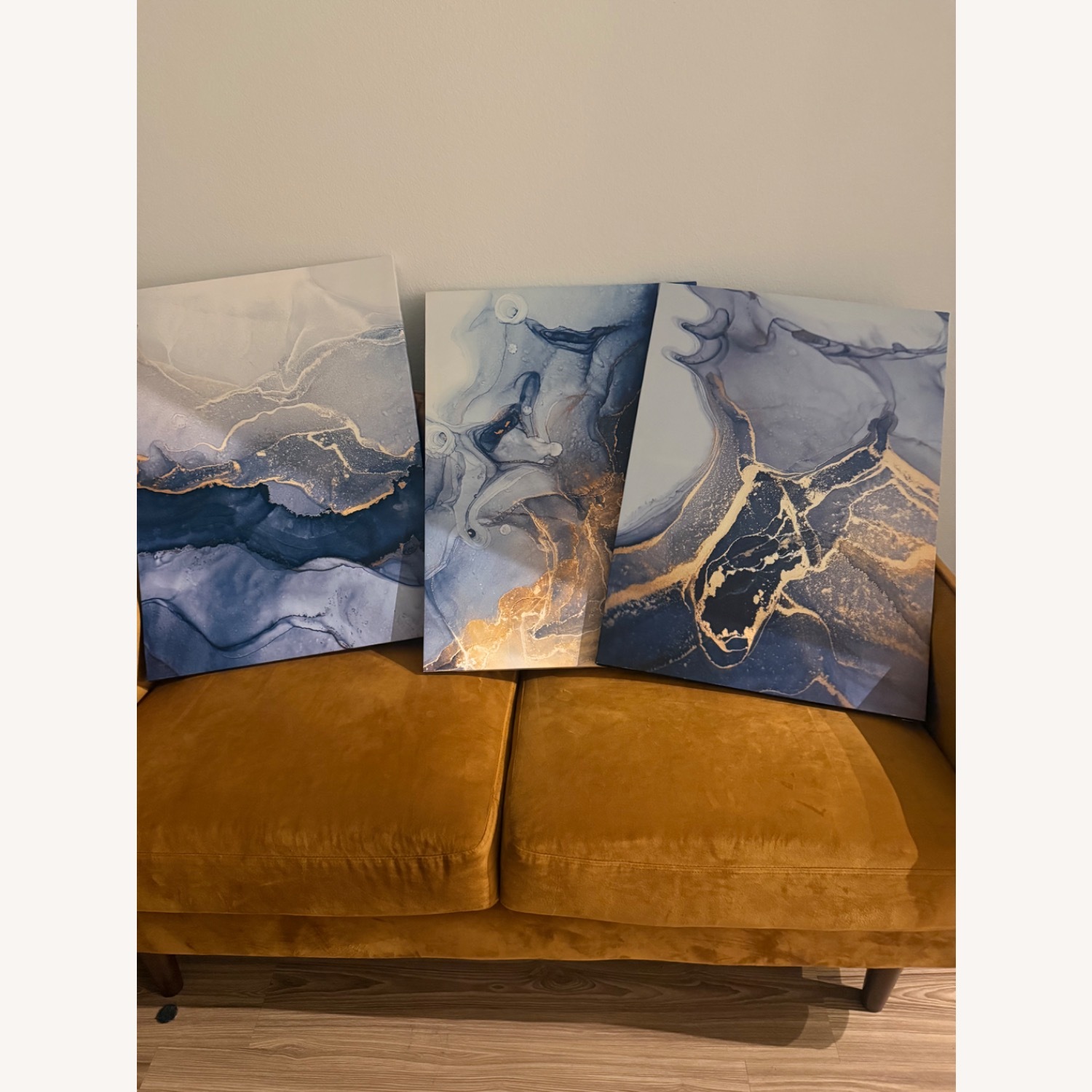 Wayfair Gold Velvet 2 Seater Sofa - image-3