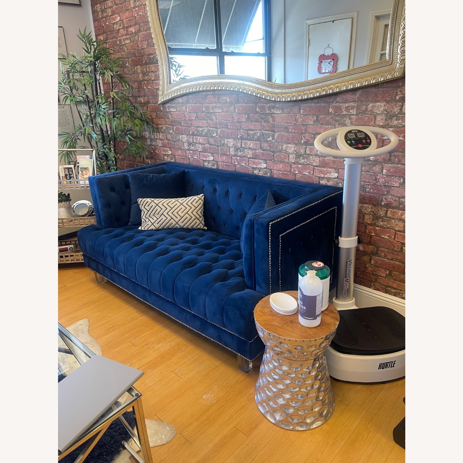 Blue Velvet Loveseat - image-2