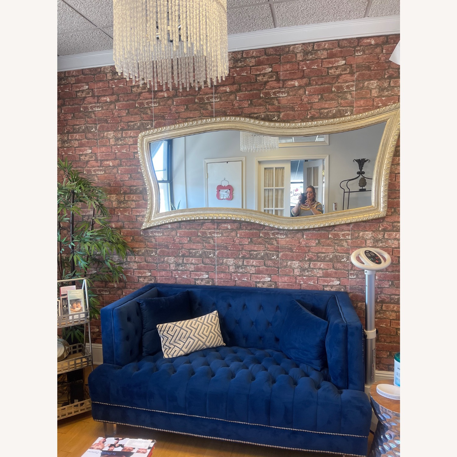 Blue Velvet Loveseat - image-3