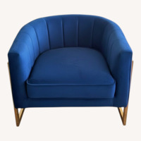 Blue Velvet Accent Chair