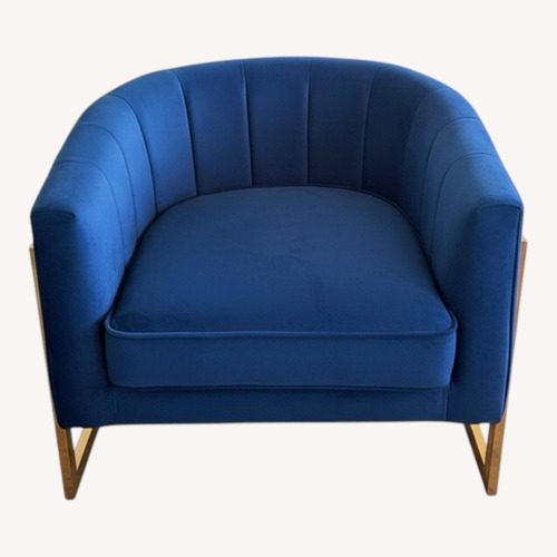 Used Blue Velvet Accent Chair for sale on AptDeco