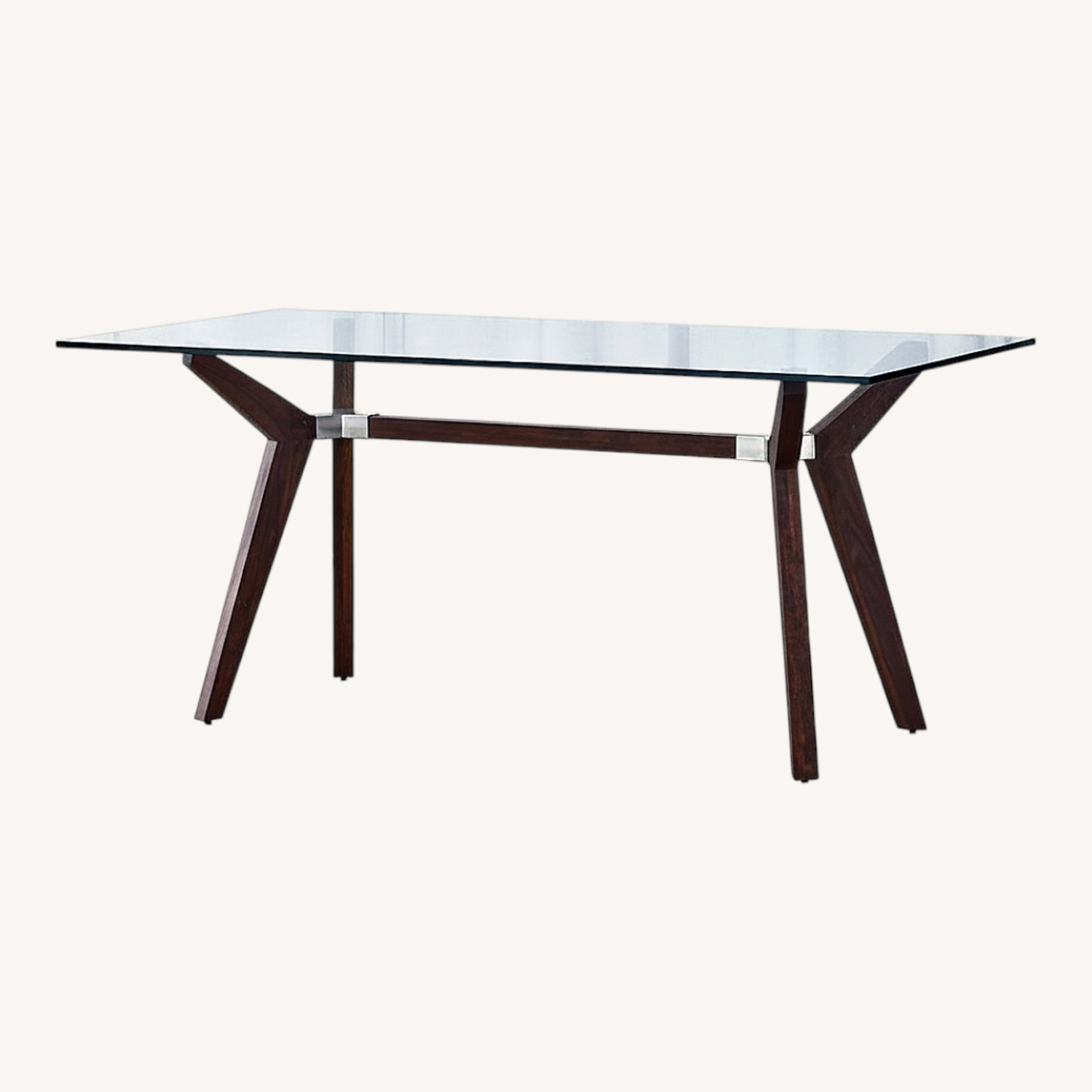 Crate & Barrel Strut Glass Dining Table - image-0