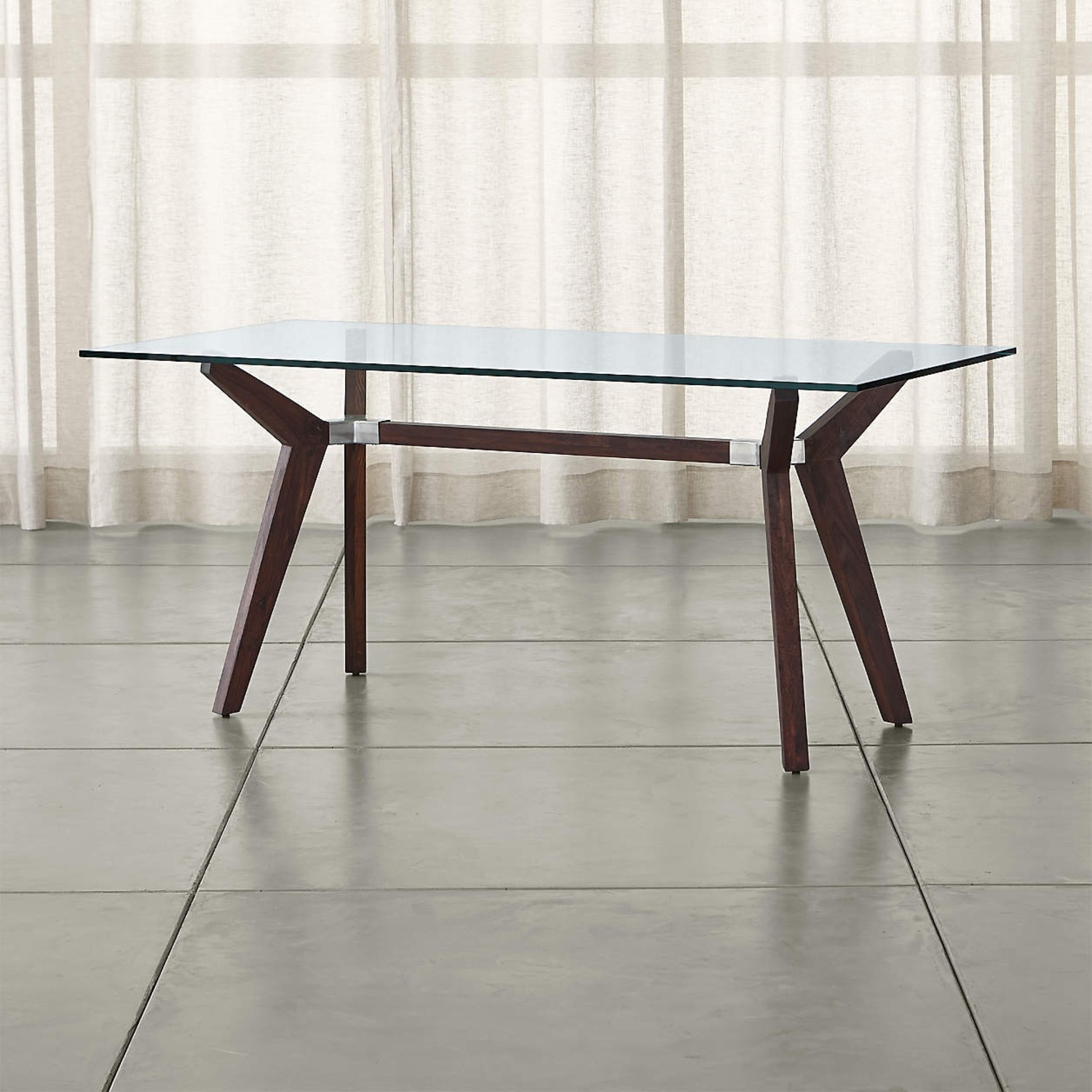 Crate & Barrel Strut Glass Dining Table - image-5