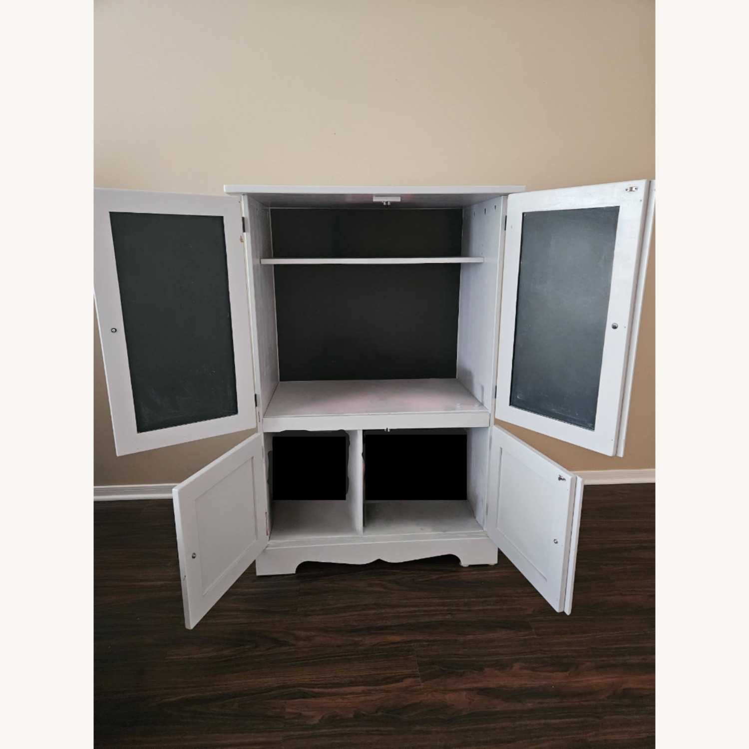 Light Gray Wood Armoire - image-2