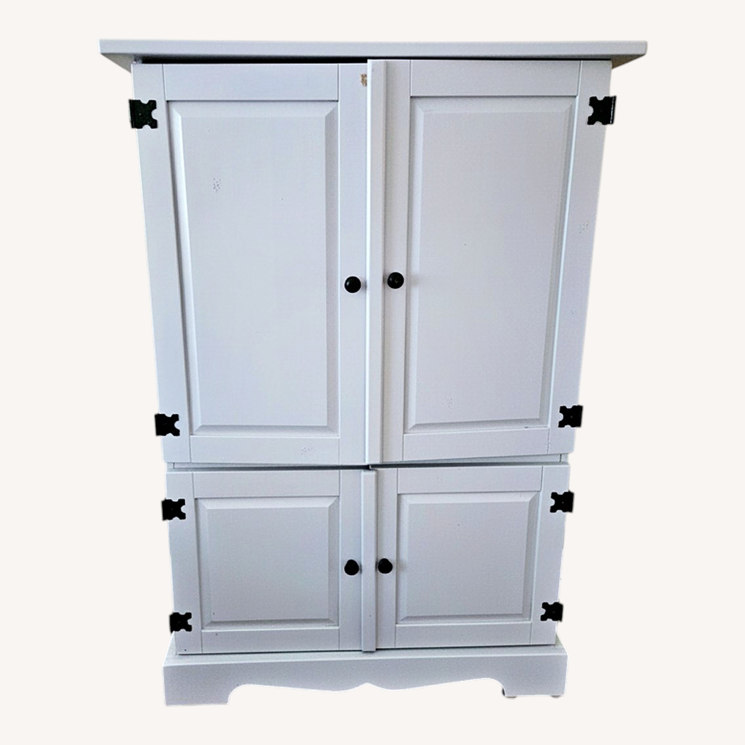 Light Gray Wood Armoire - image-0