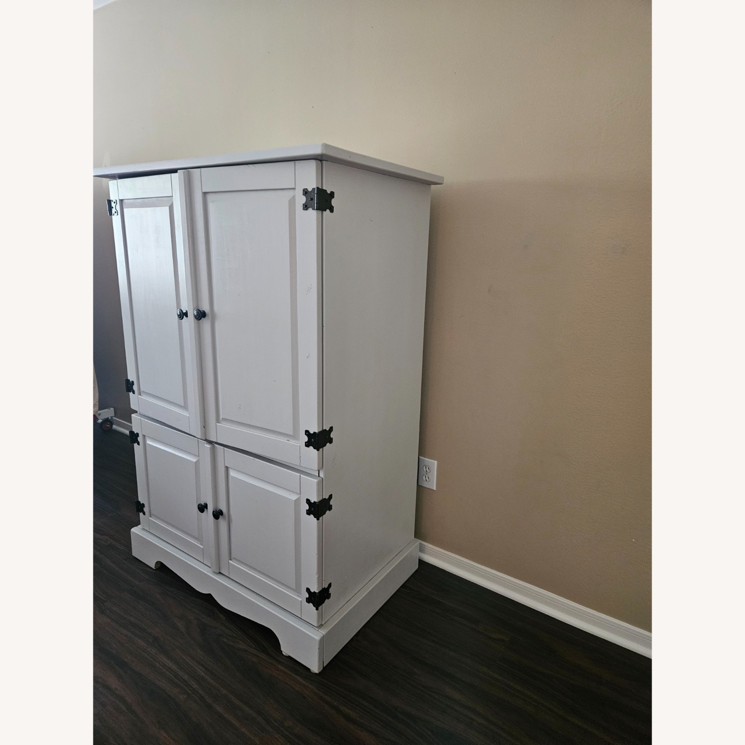 Light Gray Wood Armoire - image-3