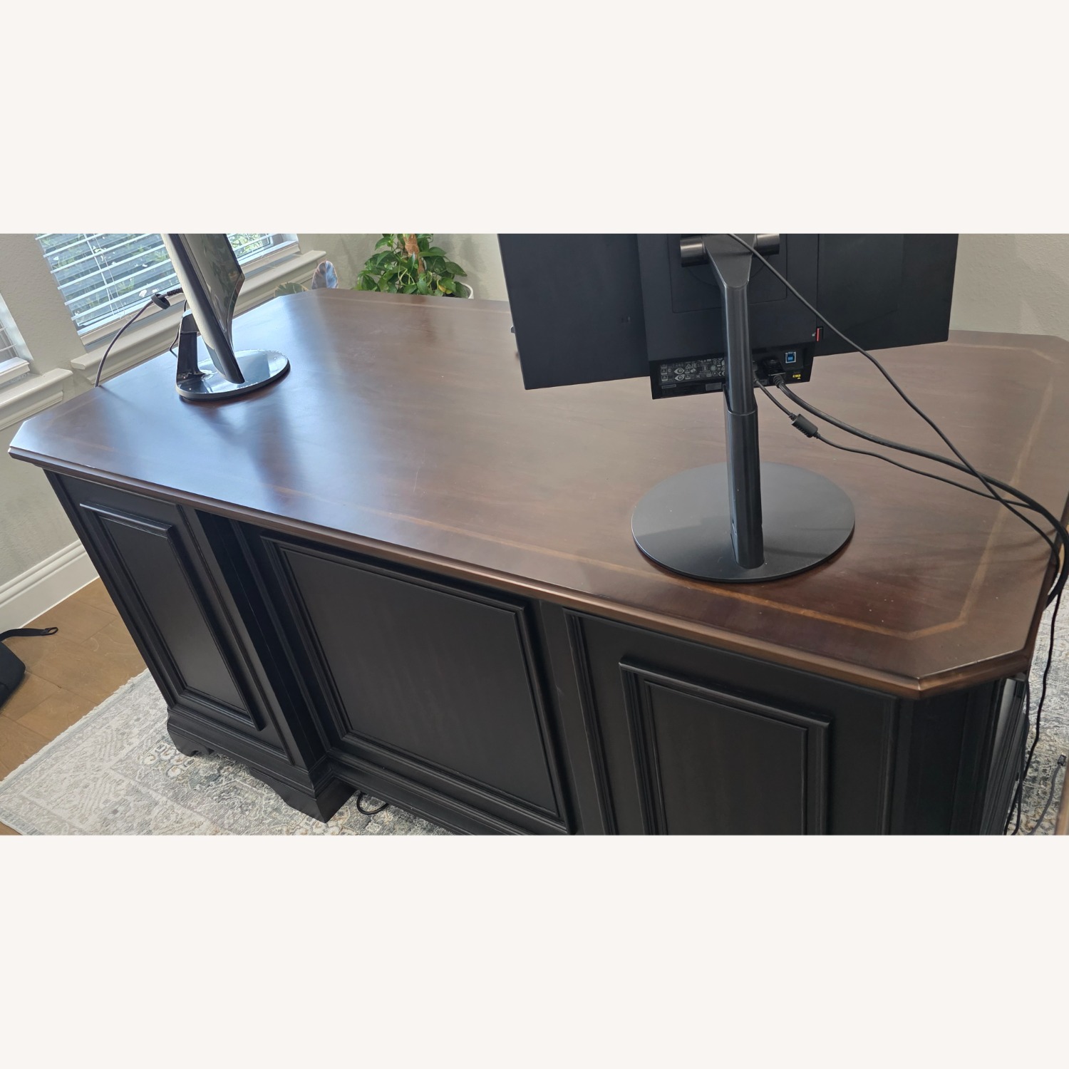 Dark Brown Wood Desk - image-4