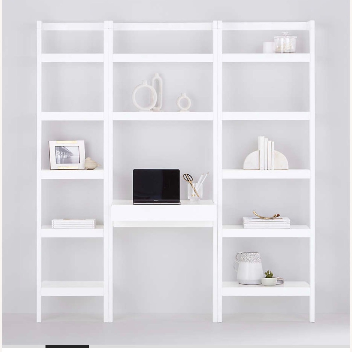 Crate & Barrel Sawyer White Desk + Bookcase - image-1