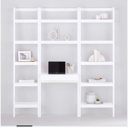 Used Crate & Barrel Sawyer White Desk + Bookcase for sale on AptDeco