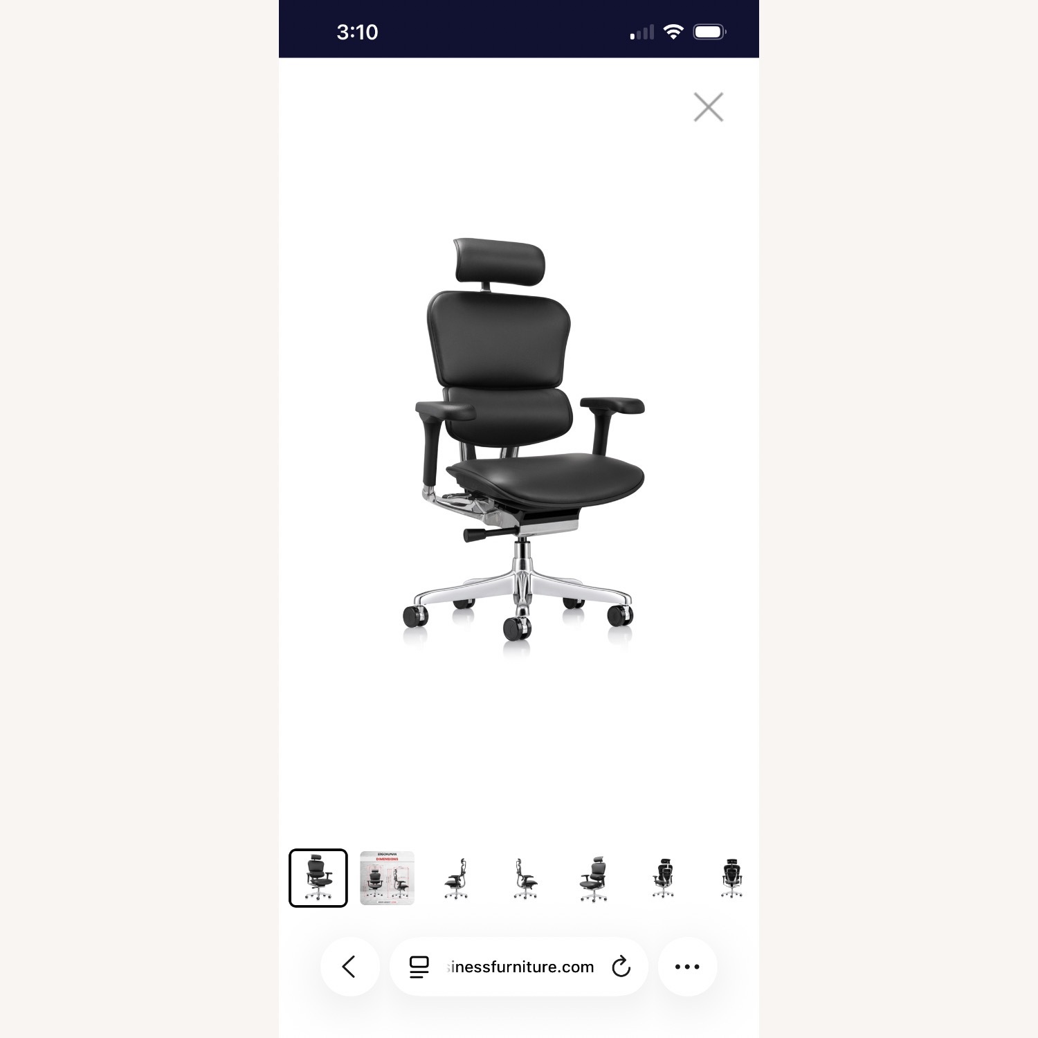 Ergohuman Black Leather Office Chair - image-1