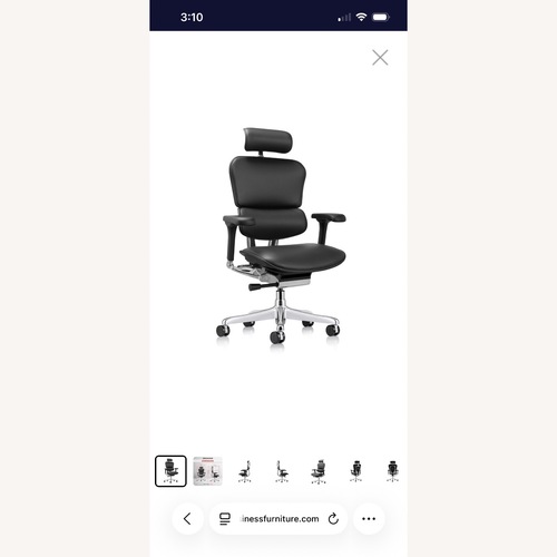 Used Ergohuman Black Leather Office Chair for sale on AptDeco