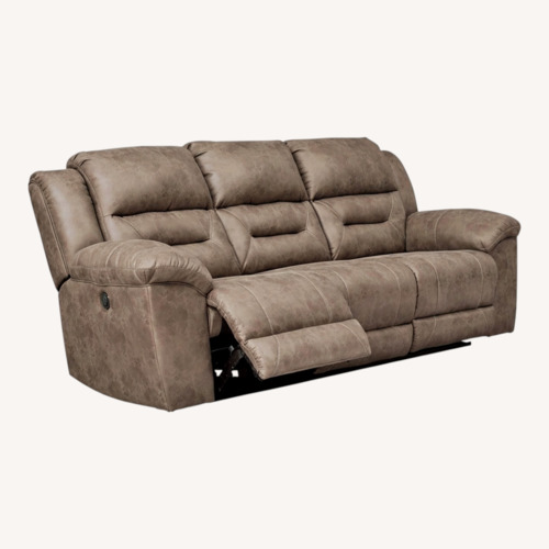 Used Dark Brown Faux Leather 3+ Seater Sofa for sale on AptDeco