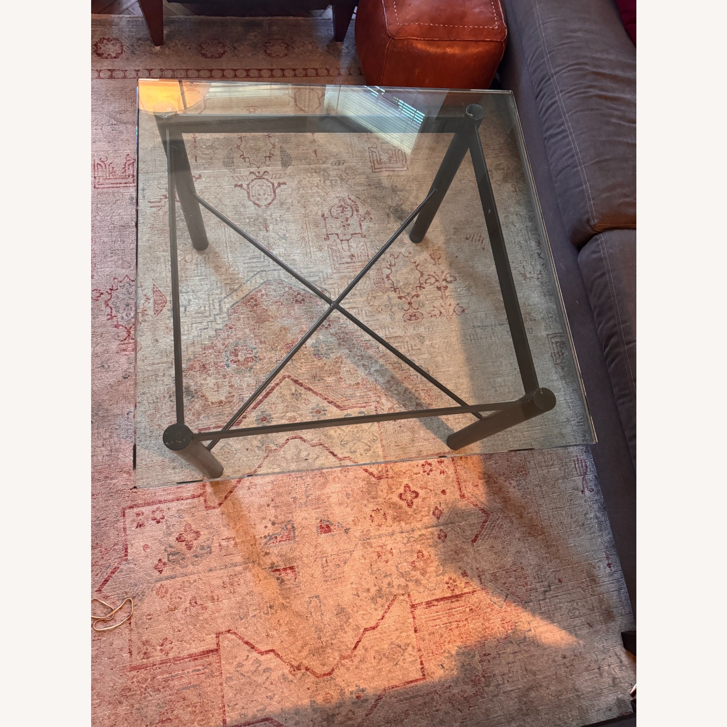 Custom Glass and Metal Coffee Table - image-6