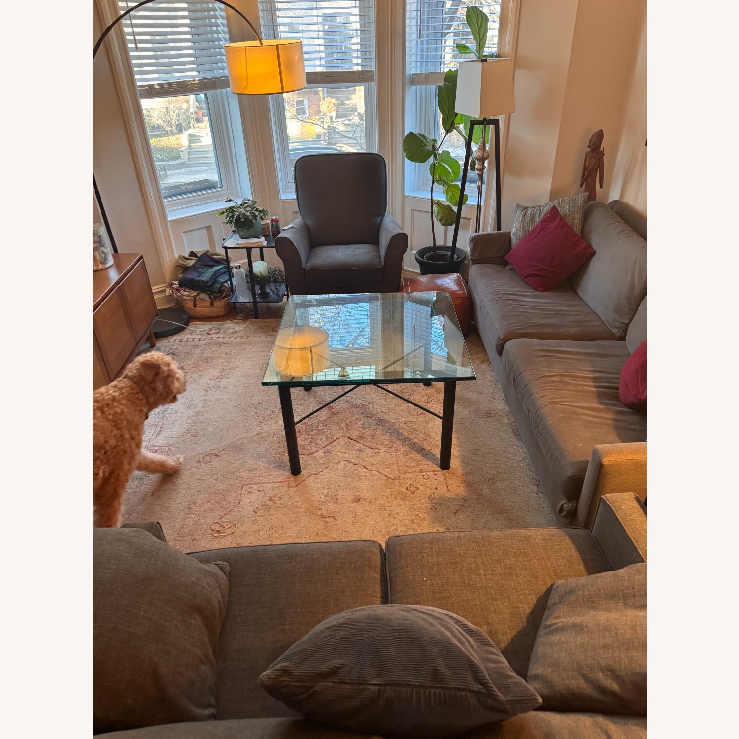 Custom Glass and Metal Coffee Table - image-4