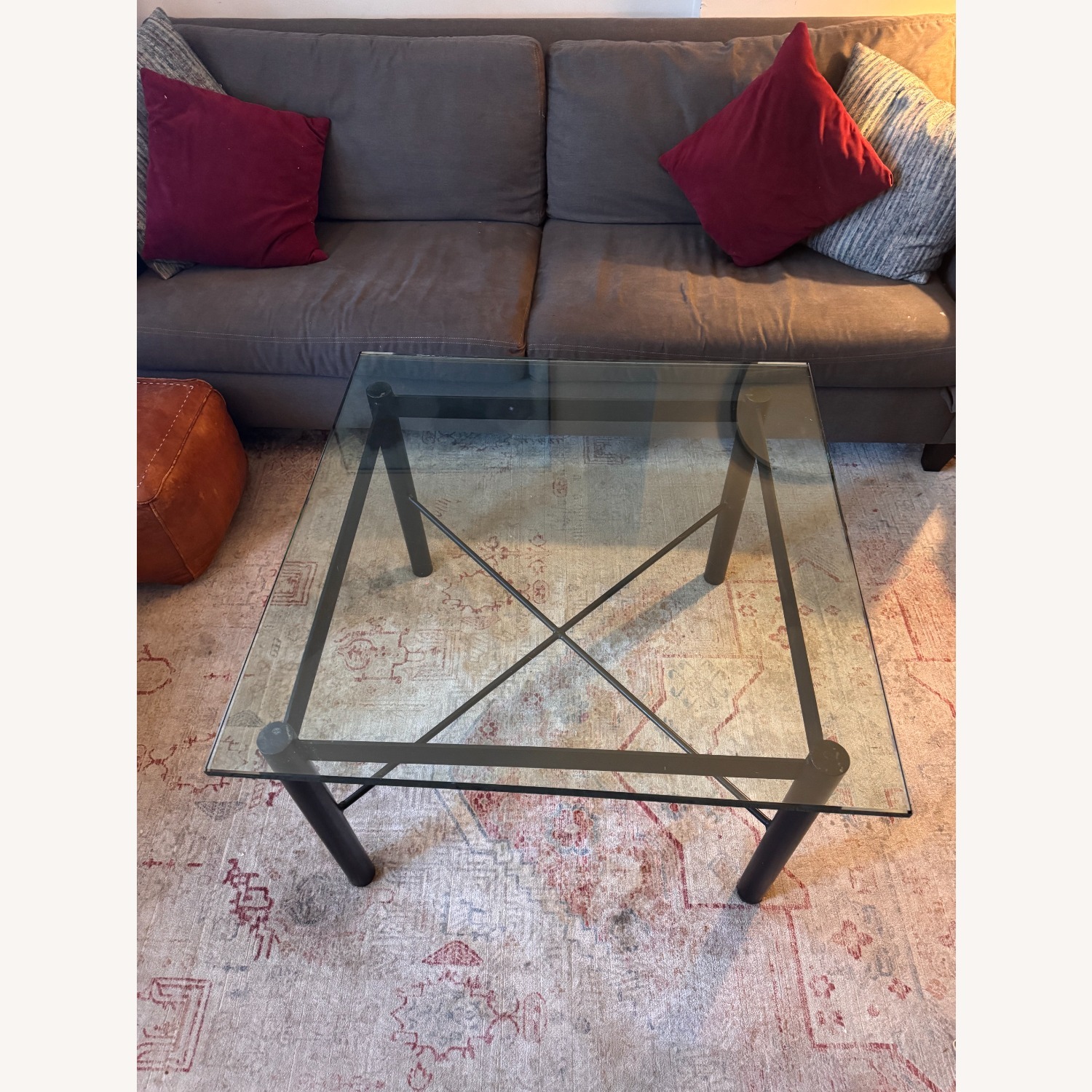 Custom Glass and Metal Coffee Table - image-2