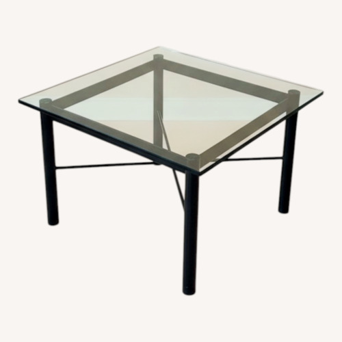 Used Custom Glass and Metal Coffee Table for sale on AptDeco