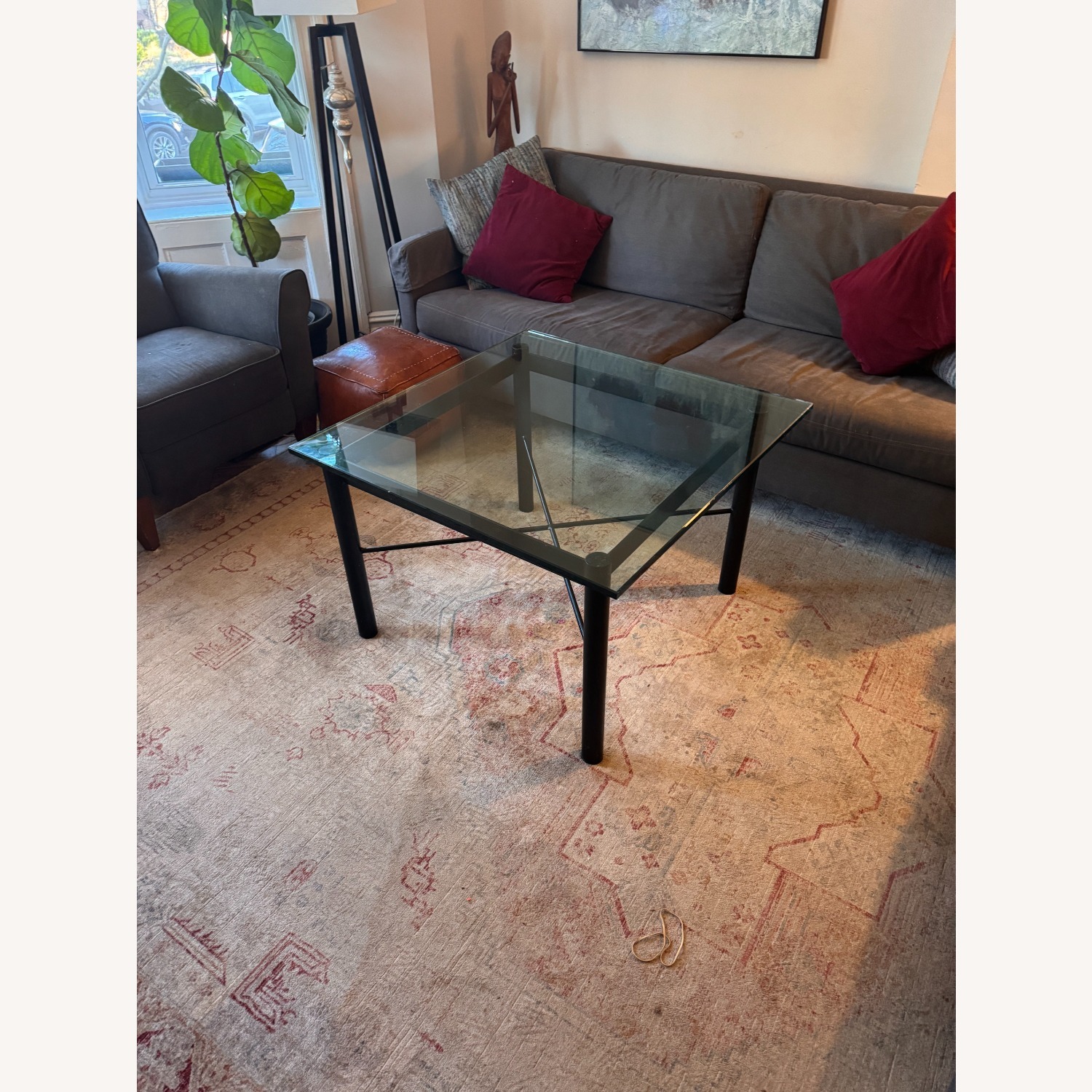 Custom Glass and Metal Coffee Table - image-1