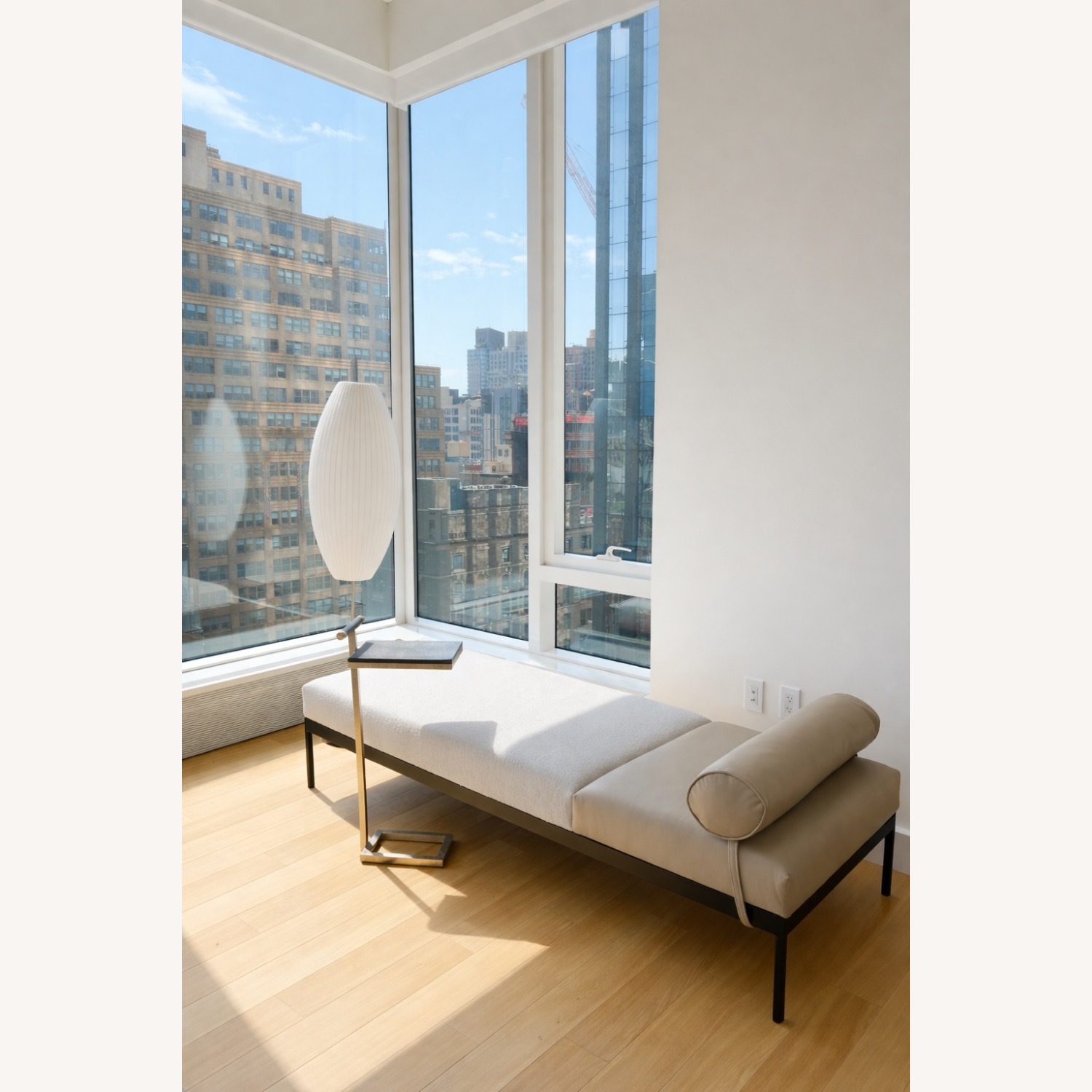 Maiden Home White and Leather Daybed - image-3