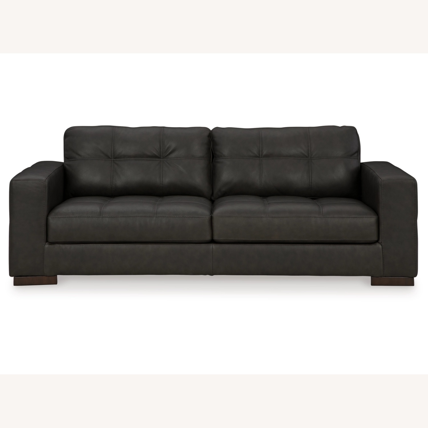 Ashley Furniture Dark Brown Leather 2 Seater Sofa - image-4