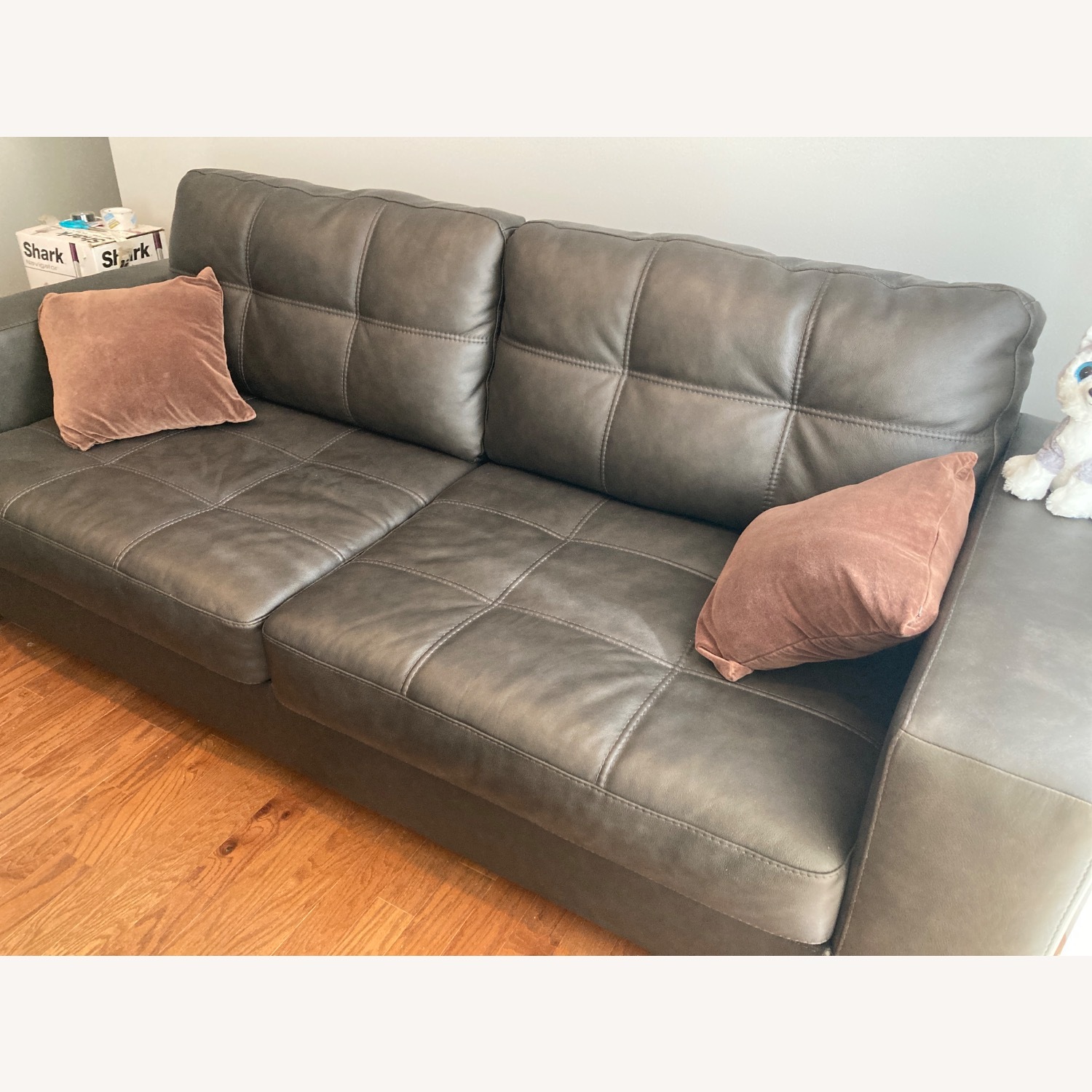 Ashley Furniture Dark Brown Leather 2 Seater Sofa - image-3