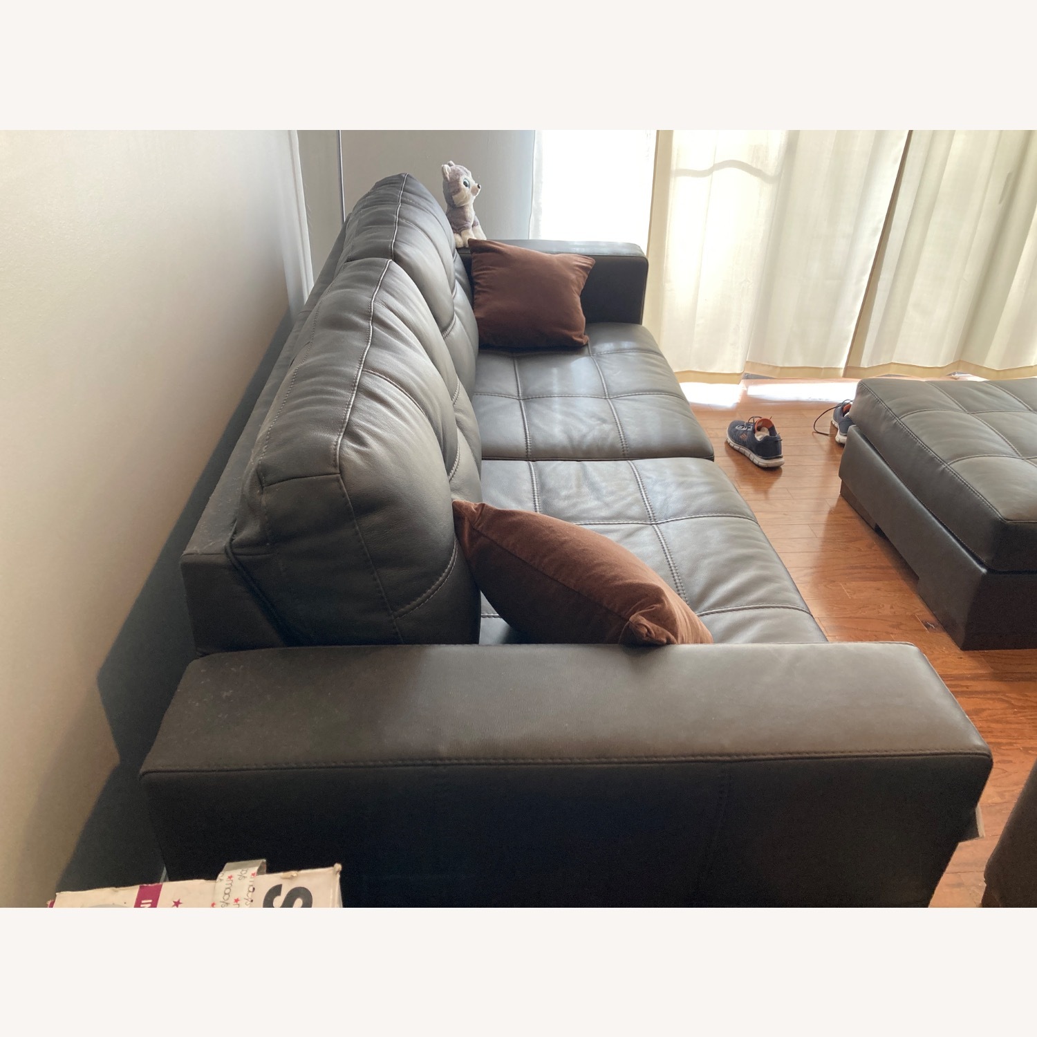 Ashley Furniture Dark Brown Leather 2 Seater Sofa - image-2