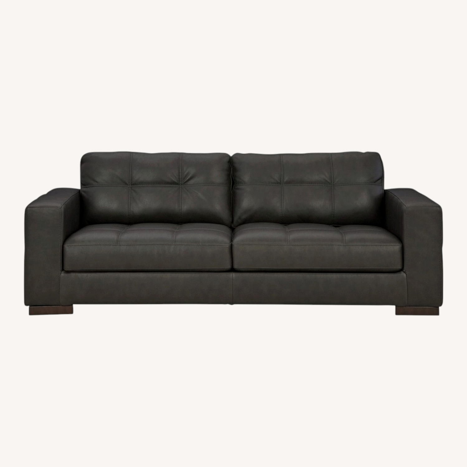 Ashley Furniture Dark Brown Leather 2 Seater Sofa - image-0
