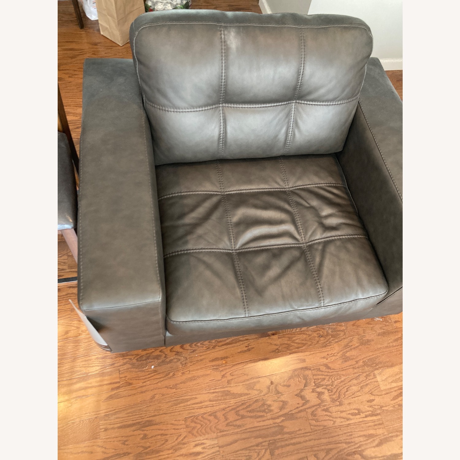 Ashley Furniture Dark Brown Leather Armchair - image-2