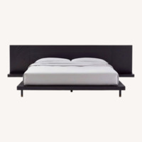 CB2 Black Wood King Bed