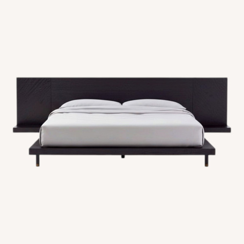 Used CB2 Black Wood King Bed for sale on AptDeco