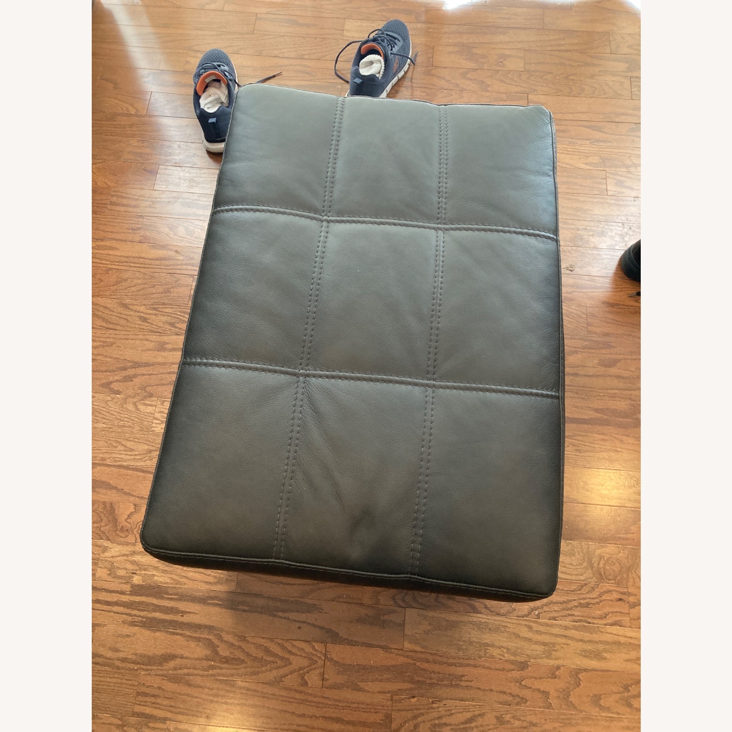 Ashley Furniture Dark Brown Leather Ottoman - image-2