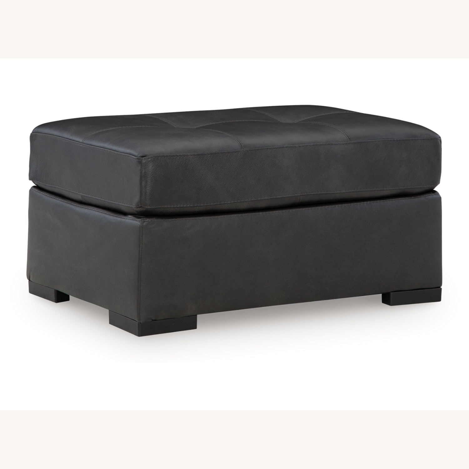 Ashley Furniture Dark Brown Leather Ottoman - image-4