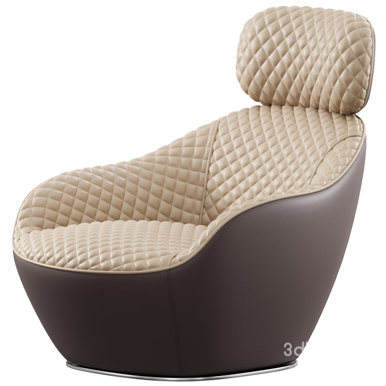 Roche Bobois Light Gray Leather Accent Chair - image-6