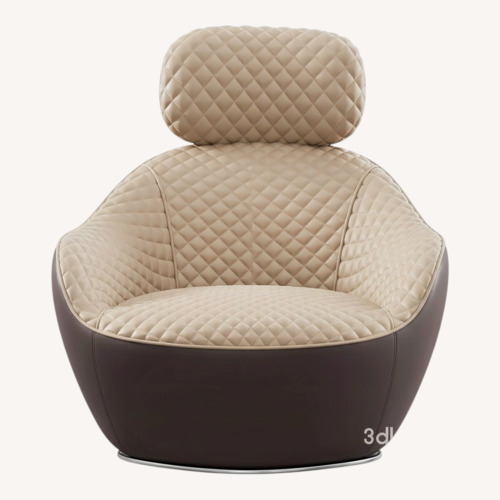 Used Roche Bobois Light Gray Leather Accent Chair for sale on AptDeco