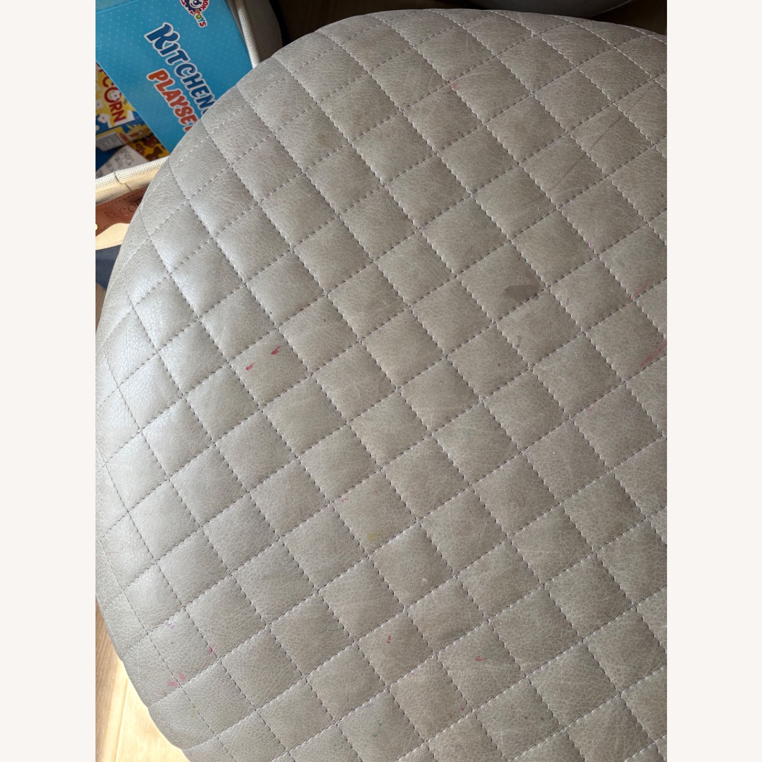 Roche Bobois Light Gray Leather Accent Chair - image-4