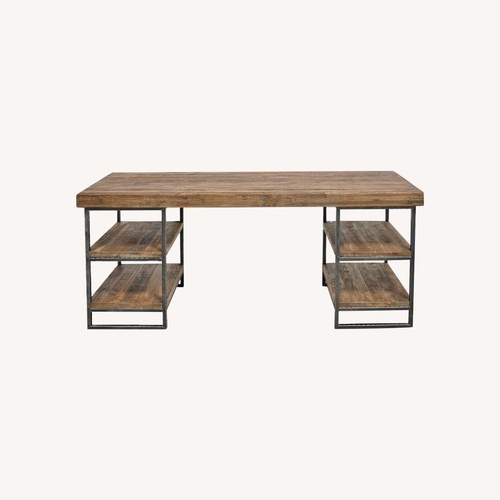 Used West Elm Hewn Dark Brown Wood Desk for sale on AptDeco