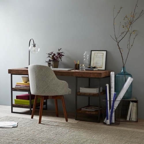 Used West Elm Hewn Dark Brown Wood Desk for sale on AptDeco