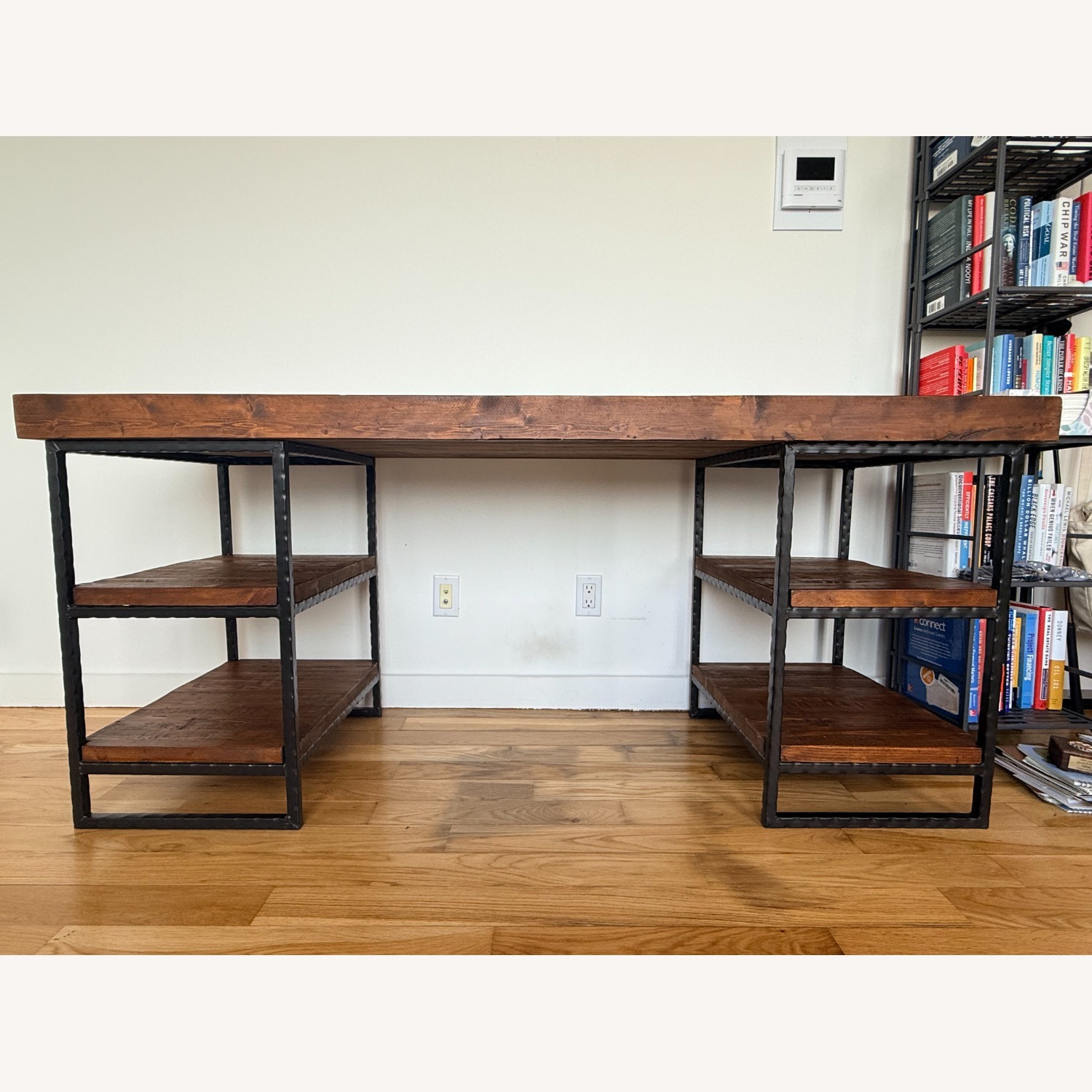 West Elm Hewn Dark Brown Wood Desk - image-2