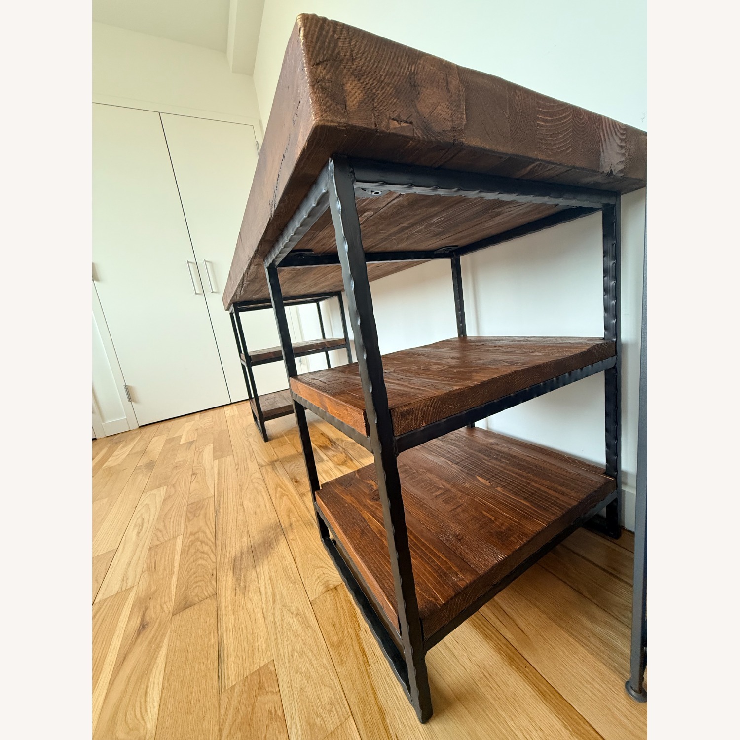 West Elm Hewn Dark Brown Wood Desk - image-3