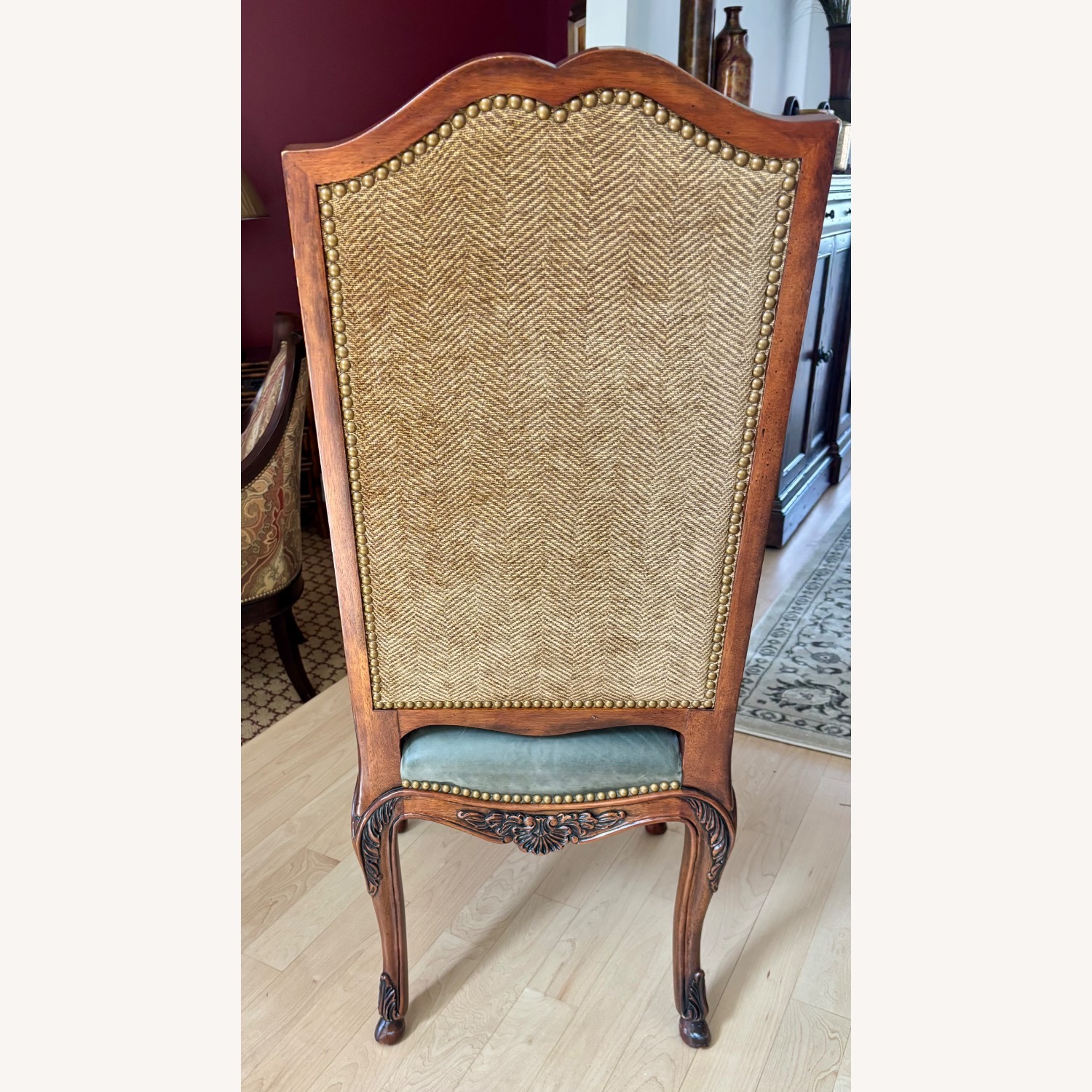 High Back Fabric and Leather Dining Chairs - image-3