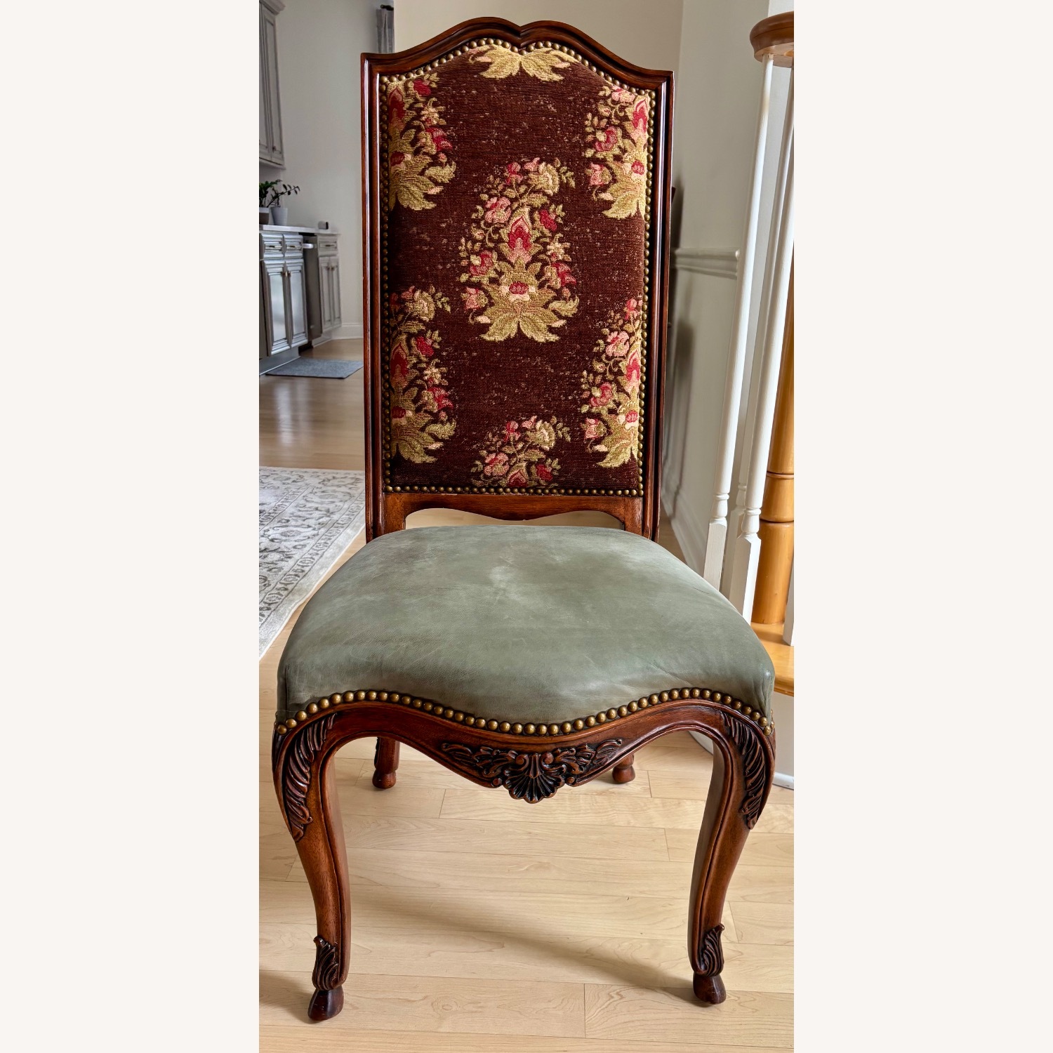High Back Fabric and Leather Dining Chairs - image-1