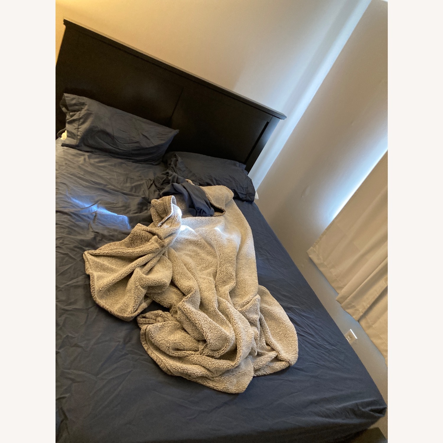 Ashley Furniture Dark Brown Wood Queen Bed - image-2