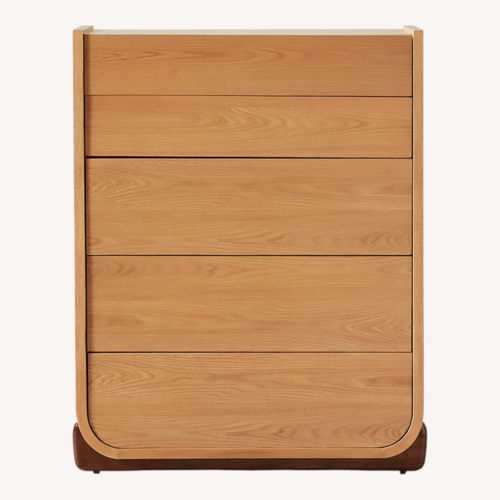 Used CB2 Vertical Five Drawer Natural Wood Dresser for sale on AptDeco