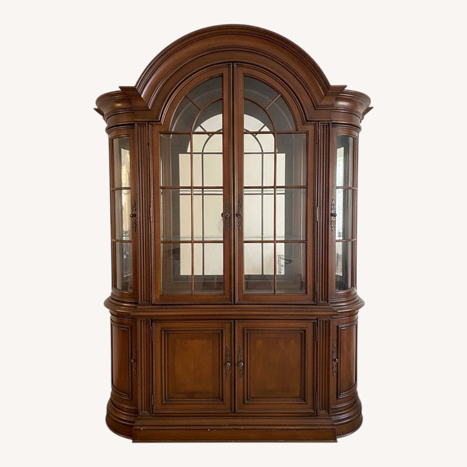 2 PC China Cabinet with Light - image-0