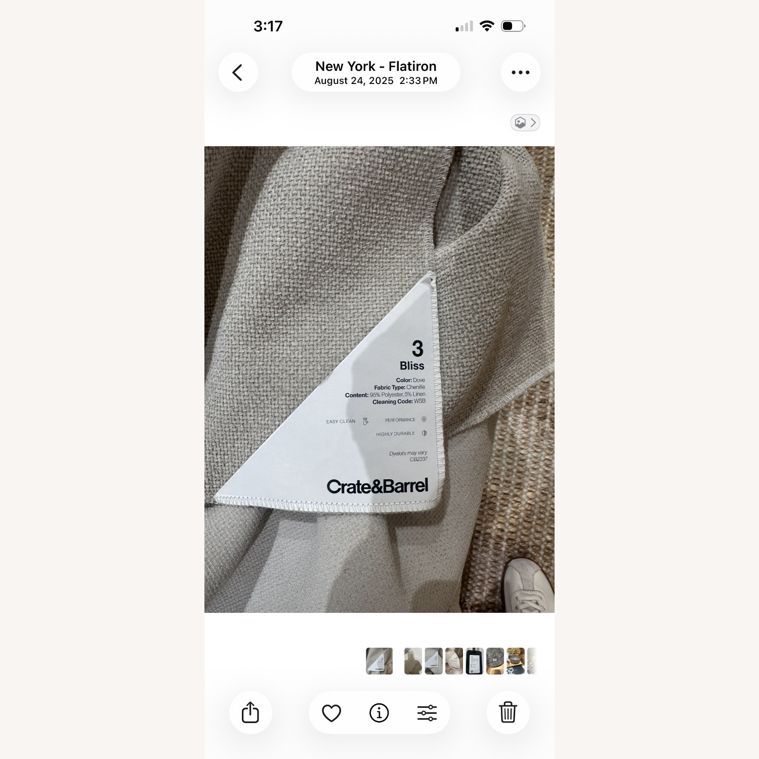 Crate & Barrel Aris 74” Sofa - image-4