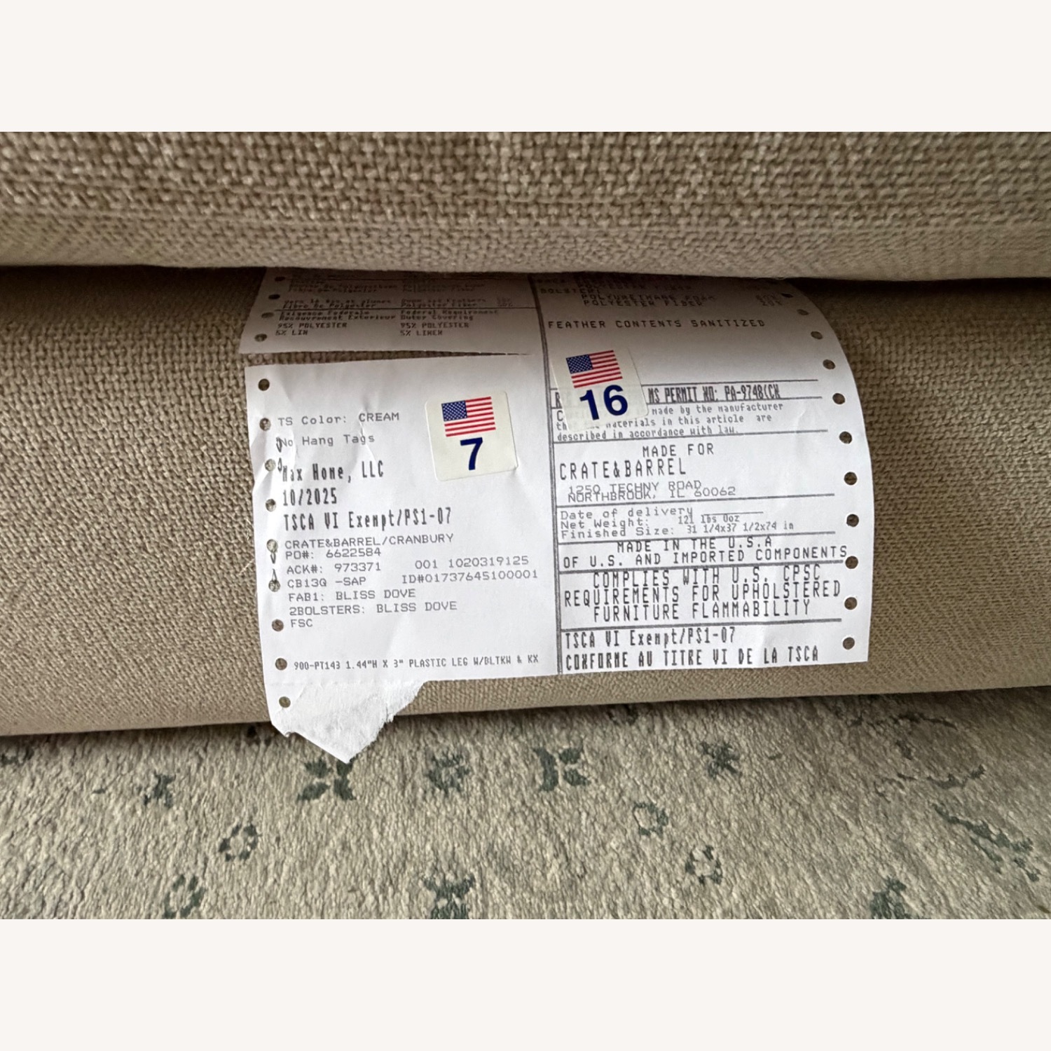 Crate & Barrel Aris 74” Sofa - image-7