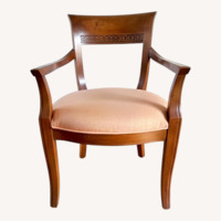 Vintage Antique Light Brown Wood Dining Chairs