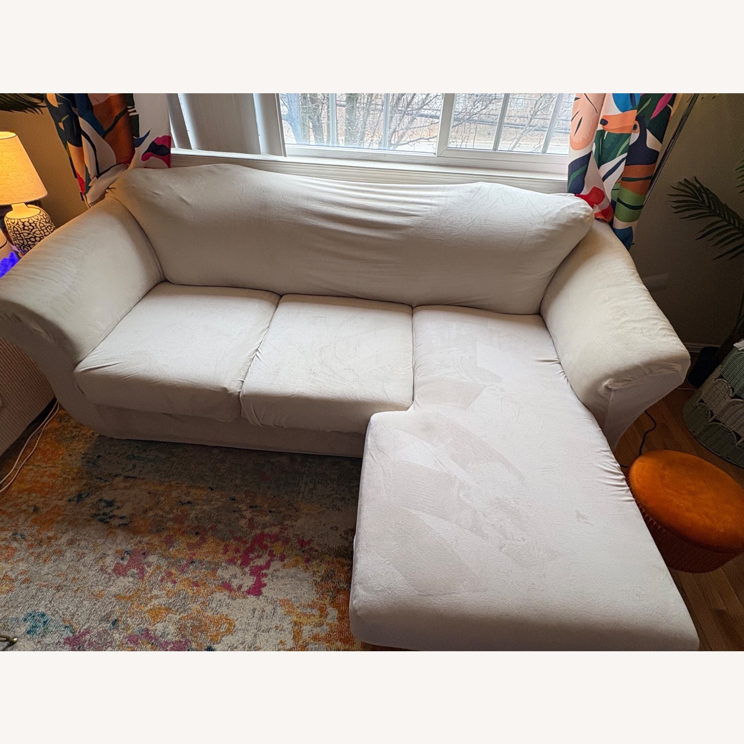 Ashley Furniture Chaise Sofa- Olive Green - image-6