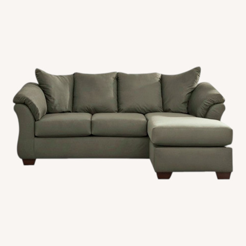 Used Ashley Furniture Chaise Sofa- Olive Green for sale on AptDeco